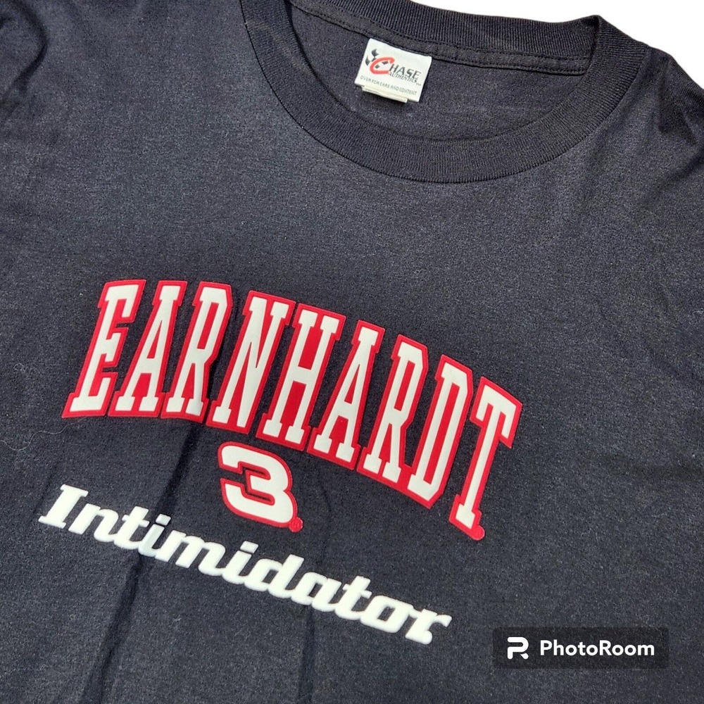 Vintage Chase‎ Earnhardt Intimidator L T-Shirt Short Sleeve Black #3 Nascar